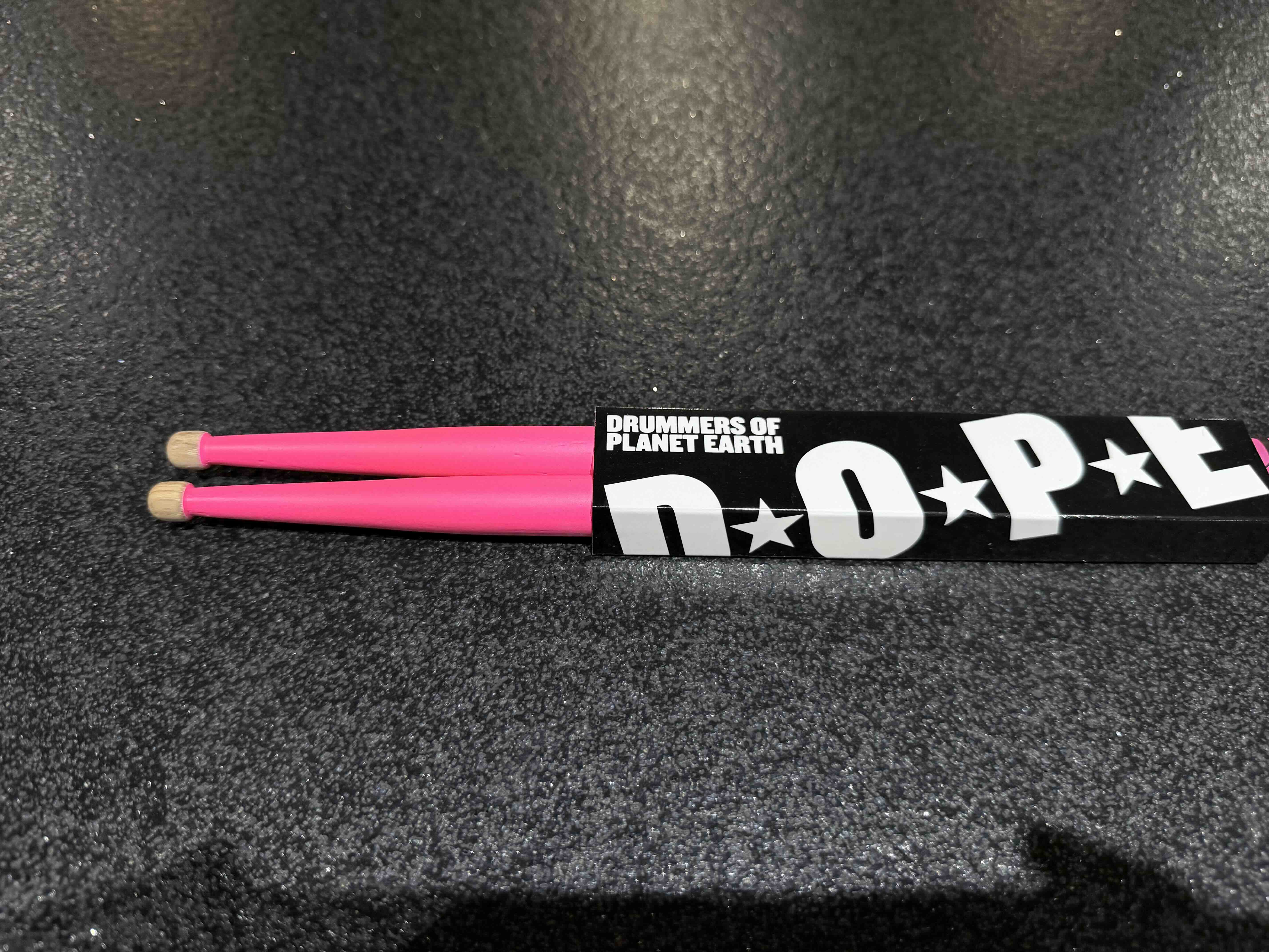 Dope Stickz Neon Pink 8A Barrel Tip Drum Sticks Pair